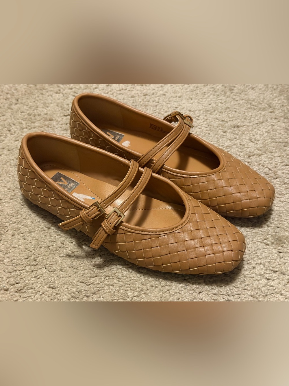 Dolce Vita Baylee Woven Mary Jane Ballet Flats Saddle Brown Size 6.5